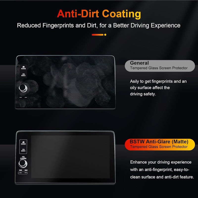 BSTW for 2025 Honda CRV Screen Protector for 2023-2025 CR-V EX-L/2023-2026 Sport Touring/2024-2025 Sport-L 9" Display CRV Hybrid Accessories Anti Glare Tempered Glass Protective Film (CRV 9-In Matte) - Image 3